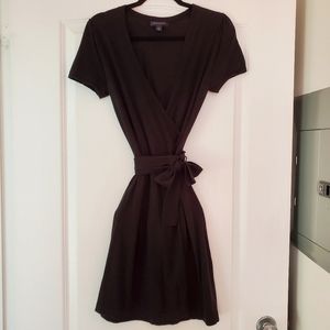 Banana Republic Knit Faux Wrap Black Dress